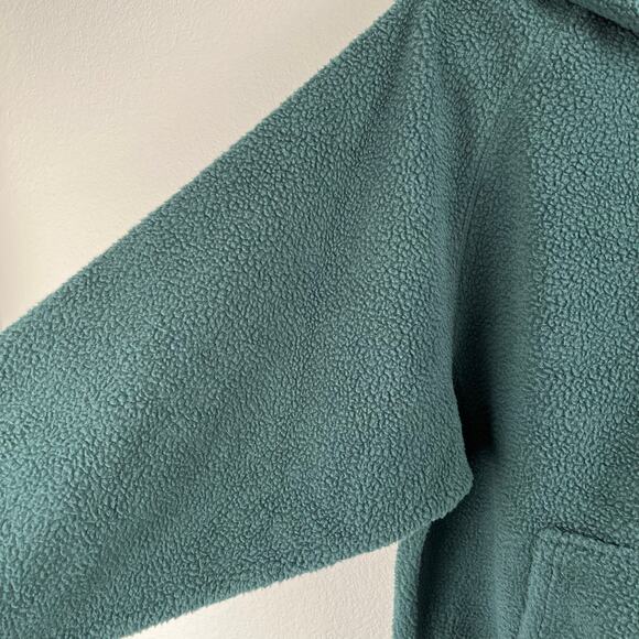 Topshop Green Quarter Zip Casual Fleece Pullover Hoodie Oversized Medium NWOT - Picture 7 of 13